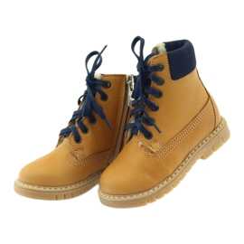 Holzstiefel BARTUŚ Camel gelb marineblau 4