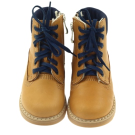 Holzstiefel BARTUŚ Camel gelb marineblau 3