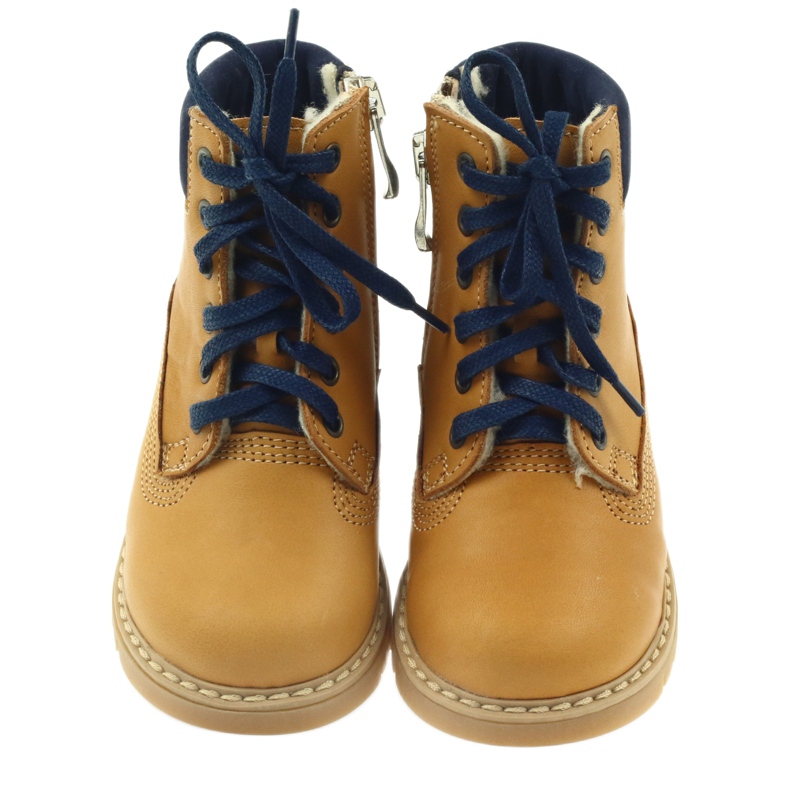Holzstiefel BARTUŚ Camel gelb marineblau 3