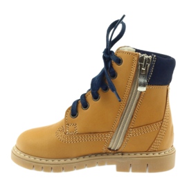 Holzstiefel BARTUŚ Camel gelb navy blau 2