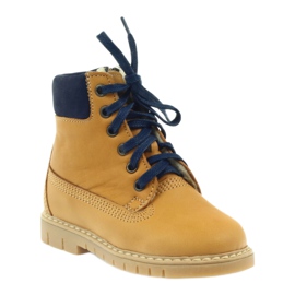 Holzstiefel BARTUŚ Camel gelb marineblau 1