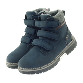 American Club Stiefeletten mit Klettverschluss 708121 grau navy blau 3