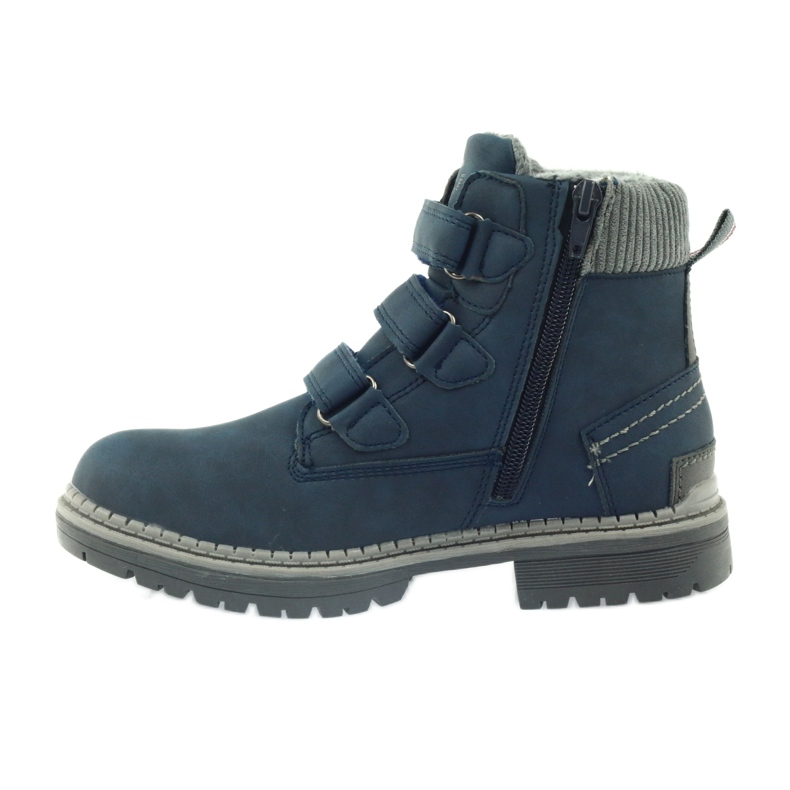 American Club Stiefeletten mit Klettverschluss 708121 grau marineblau 2
