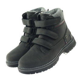 American Club Stiefeletten mit Klettverschluss 708121 schwarz grau 3