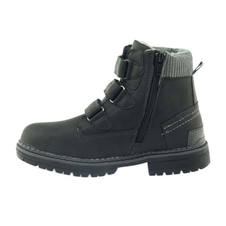 American Club Stiefeletten mit Klettverschluss 708121 schwarz grau 2