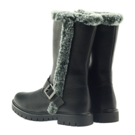 American Club Schwarze lange Stiefel mit Fell 5