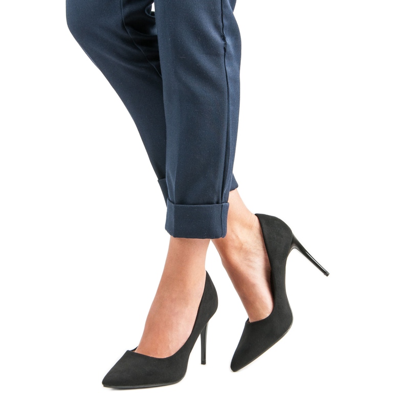 Wildleder-Absätze schwarz 2