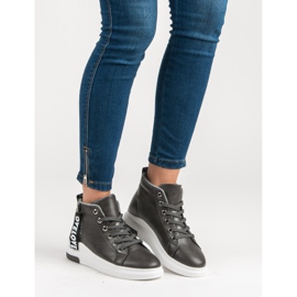 Warme gebundene Sneakers grau 1