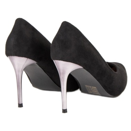 Schwarze Wildleder-Heels 1