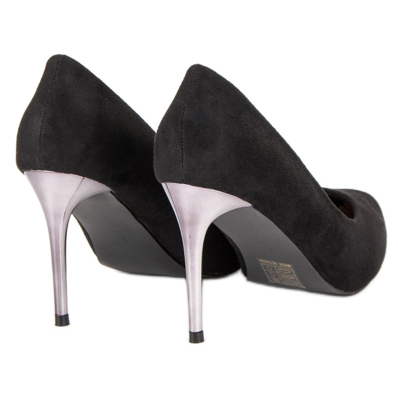 Schwarze Wildleder-Heels 1