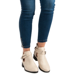 Beige modische Stiefel 1