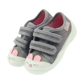 Befado Kinderschuhe Hausschuhe Turnschuhe 907P101 grau rosa 5