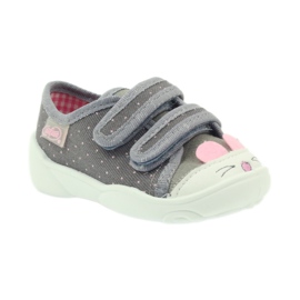 Befado Kinderschuhe Hausschuhe Turnschuhe 907P101 grau rosa 1