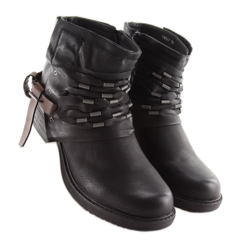 Black Workery Stiefel für Damen FM567 Black schwarz 1