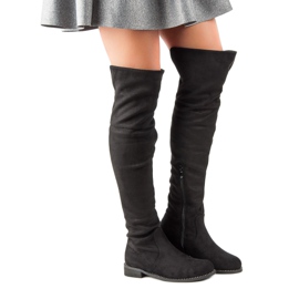 Seastar Stiefel mit flachem Oberschenkel schwarz 1