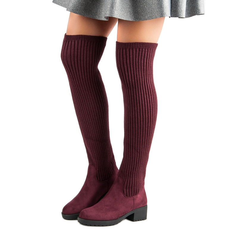 Ideal Shoes Angepasste burgunderrote Stiefel 2