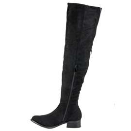 Seastar Schwarze Overknee-Stiefel aus Wildleder 1