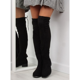 Überstiefel aus schwarzem Wildleder NS020P schwarz 2