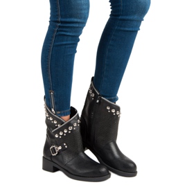 SDS Stylische Bikerstiefel schwarz 1