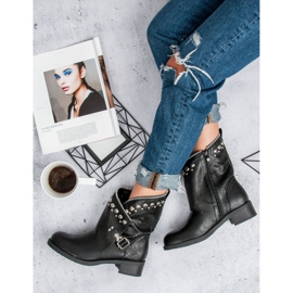 SDS Stylische Bikerstiefel schwarz 2