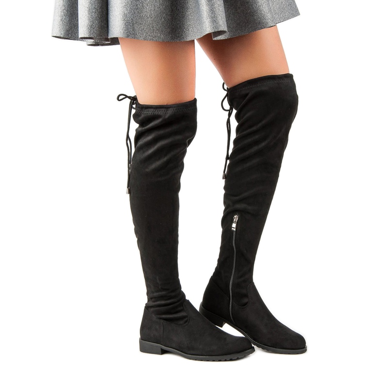 Bello Star Schwarze Stiefel über dem Knie 1