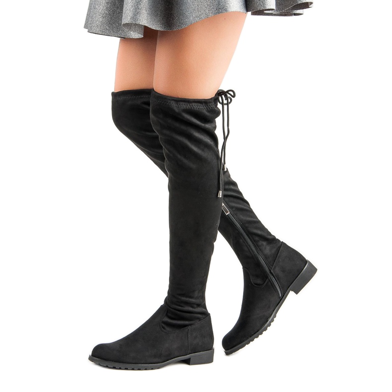 Bello Star Schwarze Stiefel über dem Knie 2