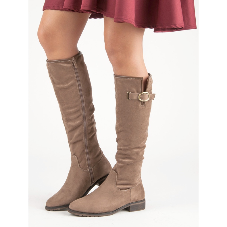 Super Me Klassische Wildlederstiefel braun 2