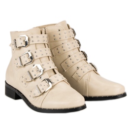 Beige Stiefel im Rock-Stil 6