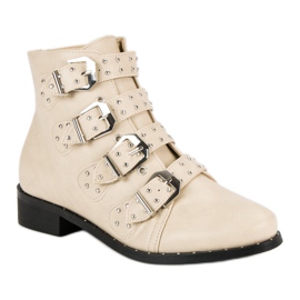 Beige Stiefel im Rock-Stil 3