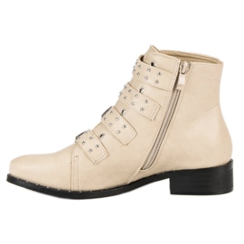 Beige Stiefel im Rock-Stil 4
