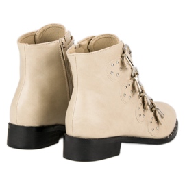 Beige Stiefel im Rock-Stil 5
