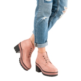 Leichte Stiefel mit hohen Absätzen rosa 1