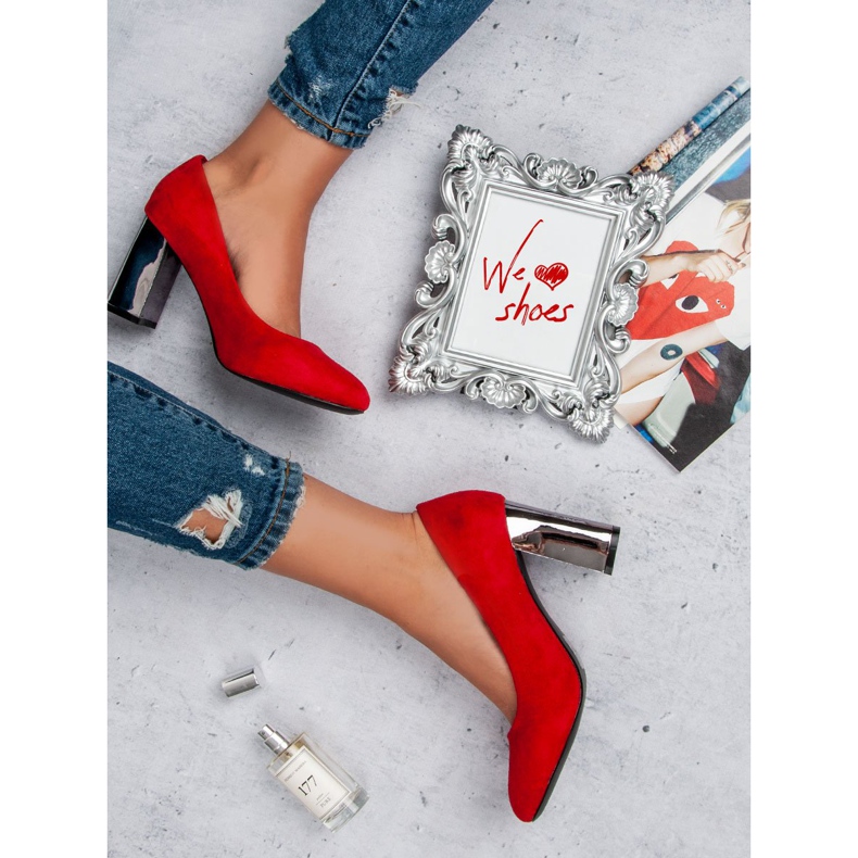 Wildleder rote Pumps 1