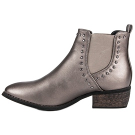 Sweet Shoes Silberne lässige Chelsea-Boots grau 1