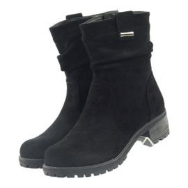 Schwarze Filippo Stiefel aus Wildleder 3