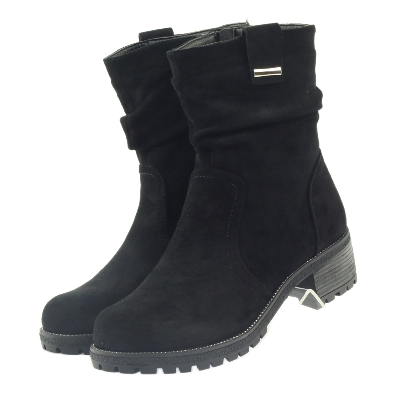 Schwarze Filippo Stiefel aus Wildleder 3