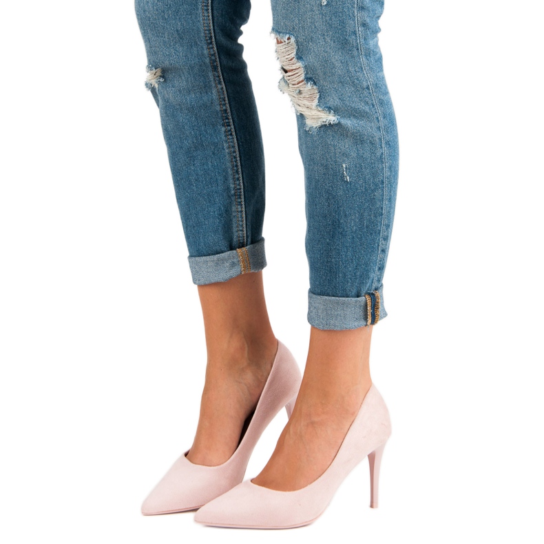 Wildleder-Absätze rosa 1