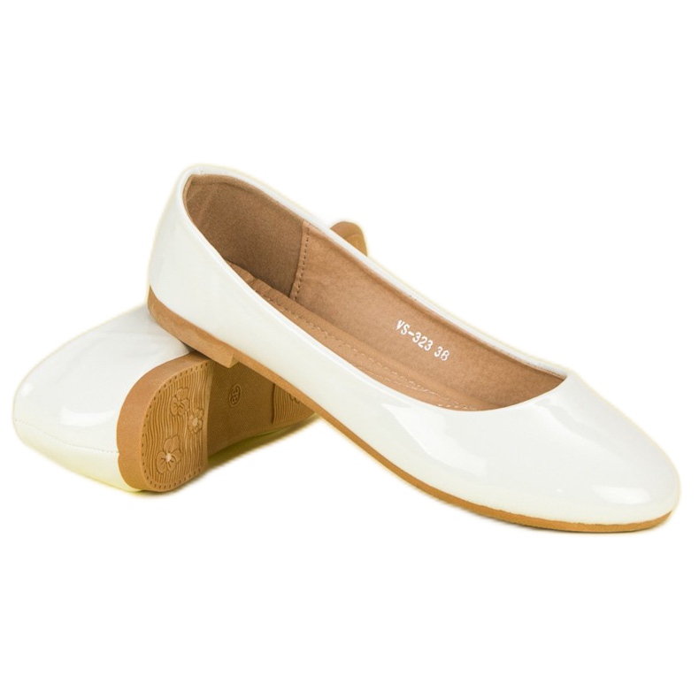 Top Shoes Lackierte Ballerinas weiß 1