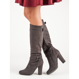 Groto Gogo Wildlederstiefel am Pfosten grau 1