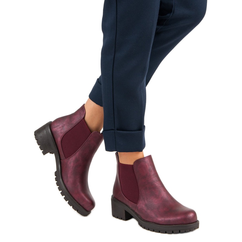 Queentina Bordeauxrote Chelsea-Stiefel 2