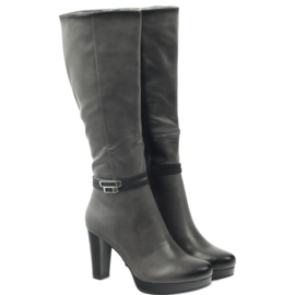 M.Daszyński Stiefel am Pfosten Daszyński AM61 schwarz grau 3