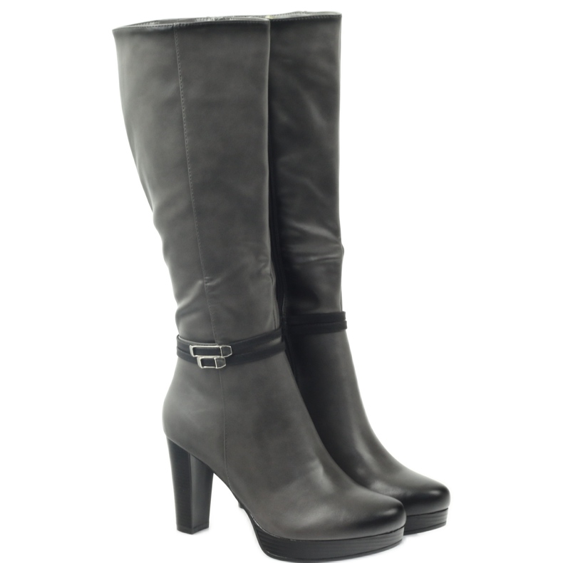 M.Daszyński Stiefel am Pfosten Daszyński AM61 schwarz grau 3