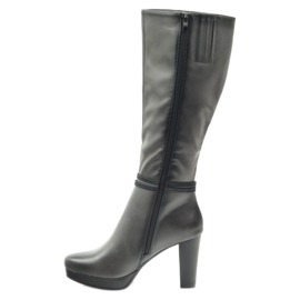 M.Daszyński Stiefel am Pfosten Daszyński AM61 schwarz grau 2