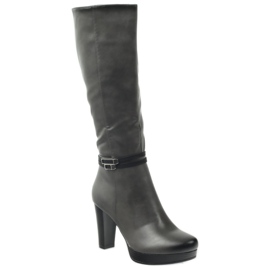 M.Daszyński Stiefel am Pfosten Daszyński AM61 schwarz grau 1