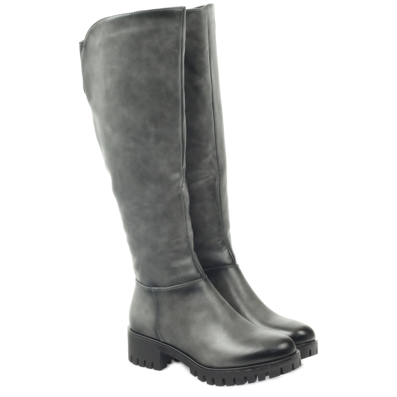 M.Daszyński Stiefel mit dickem Boden Daszyński MR1813 grau 3