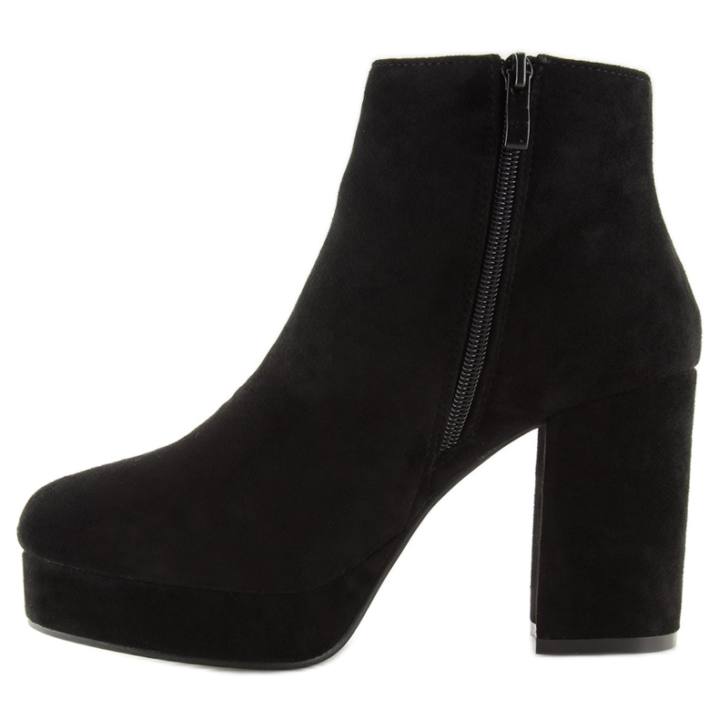 Schwarze Stiefel mit weitem Absatz YQ207 Schwarz 1