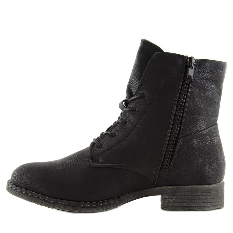Schwarze Schnürstiefel 6177 Schwarz 1