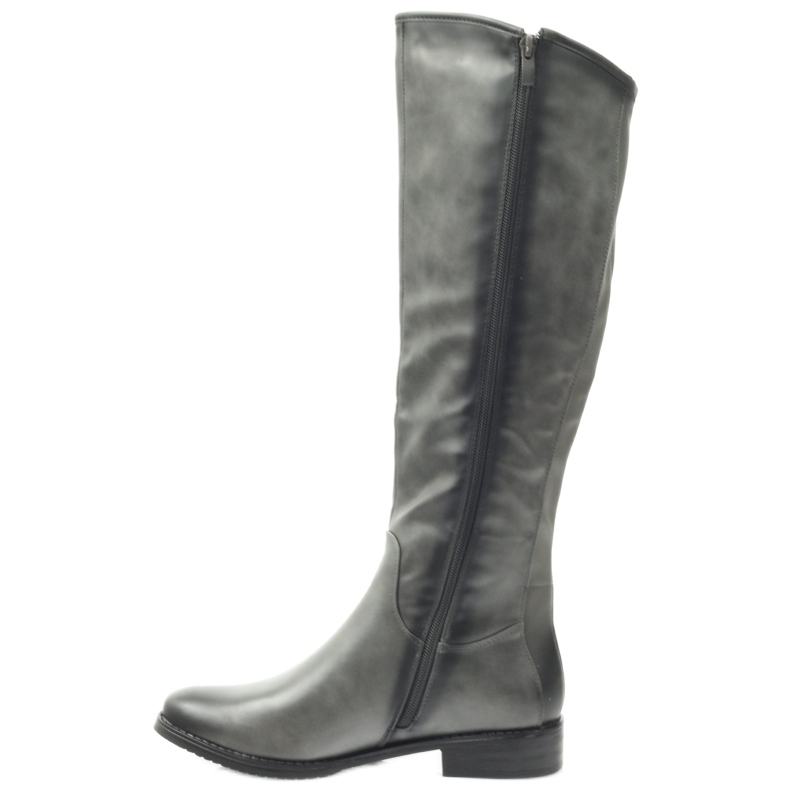 M.Daszyński Stiefel Offiziere Daszyński SA131 grau 2