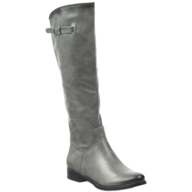 M.Daszyński Stiefel Offiziere Daszyński SA131 grau 1