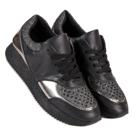 Modische Turnschuhe schwarz 2